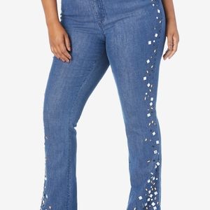 Stonewash Rhinestone embellishments Jeans